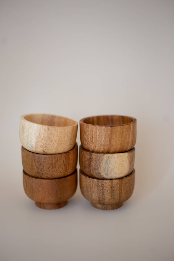 Mini Wooden Bowls Set of 6