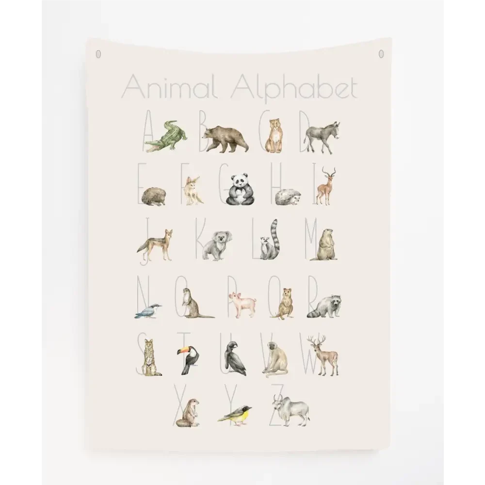 Animal Alphabet Canvas Wall Hang - by Timber Tinkers