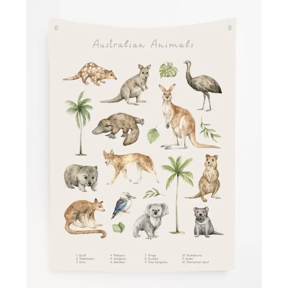 Australian Animals Canvas Wall Hang - by Timber Tinkers