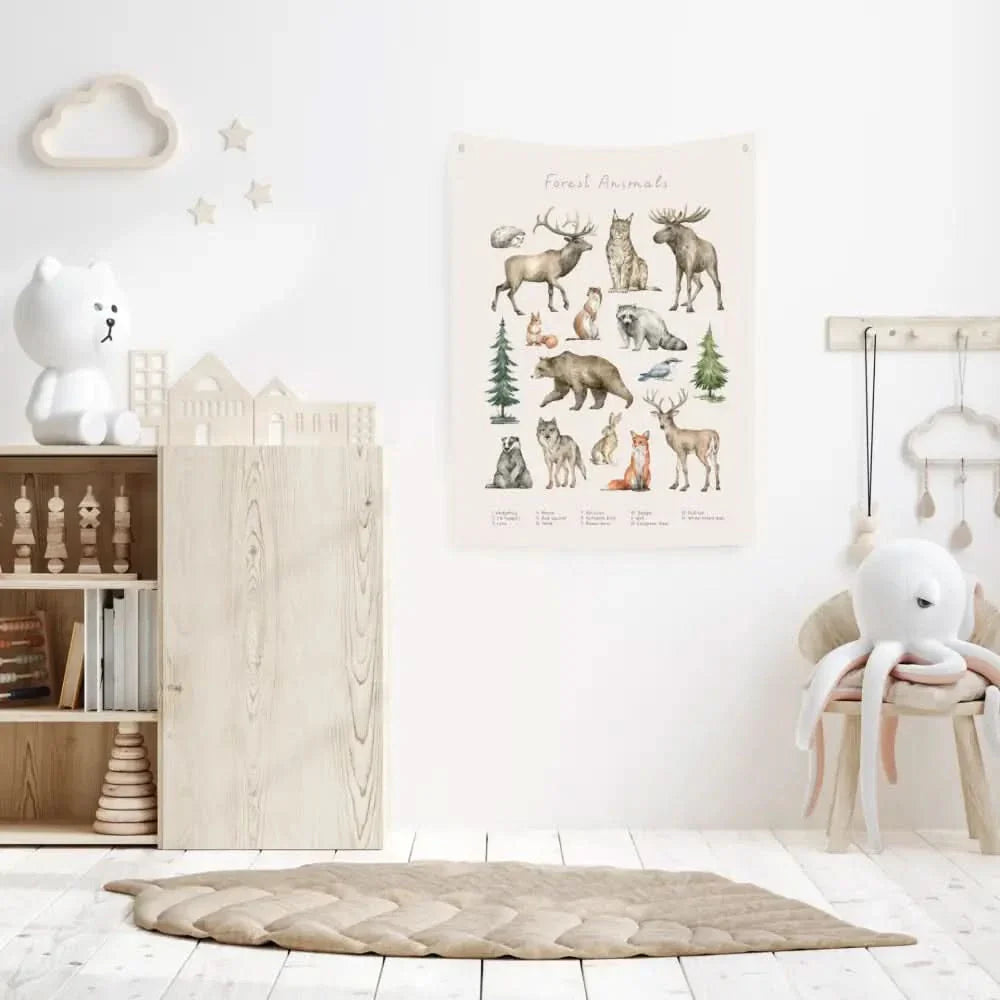 Forest Animals Canvas Wall Hang - by Timber Tinkers