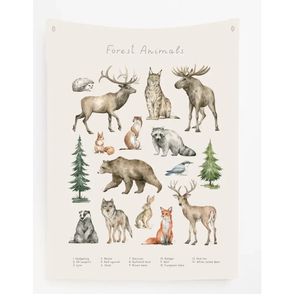 Forest Animals Canvas Wall Hang - by Timber Tinkers