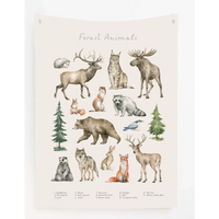 Forest Animals Canvas Wall Hang - by Timber Tinkers